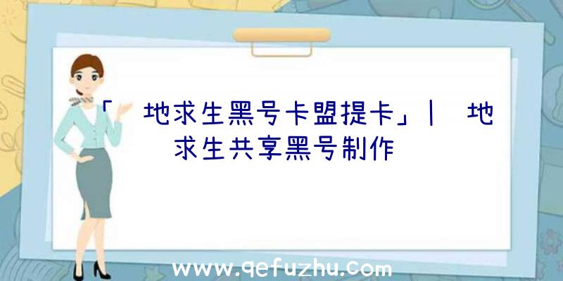 「绝地求生黑号卡盟提卡」|绝地求生共享黑号制作